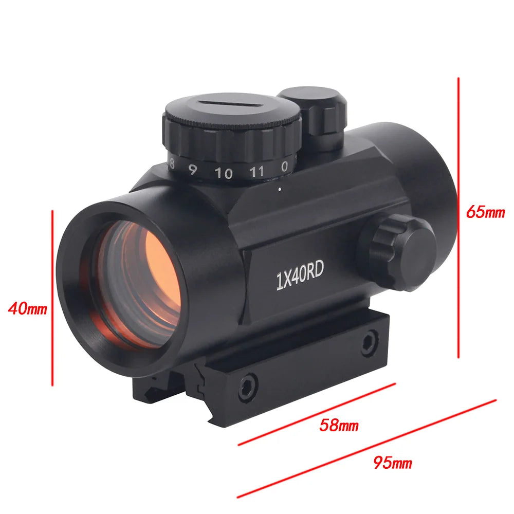 1x40 Red  Dot Sight Rifle Scope 11mm and 20mm Rail Hunting Optics  Red Dot Sight Tactical Scope For Gun