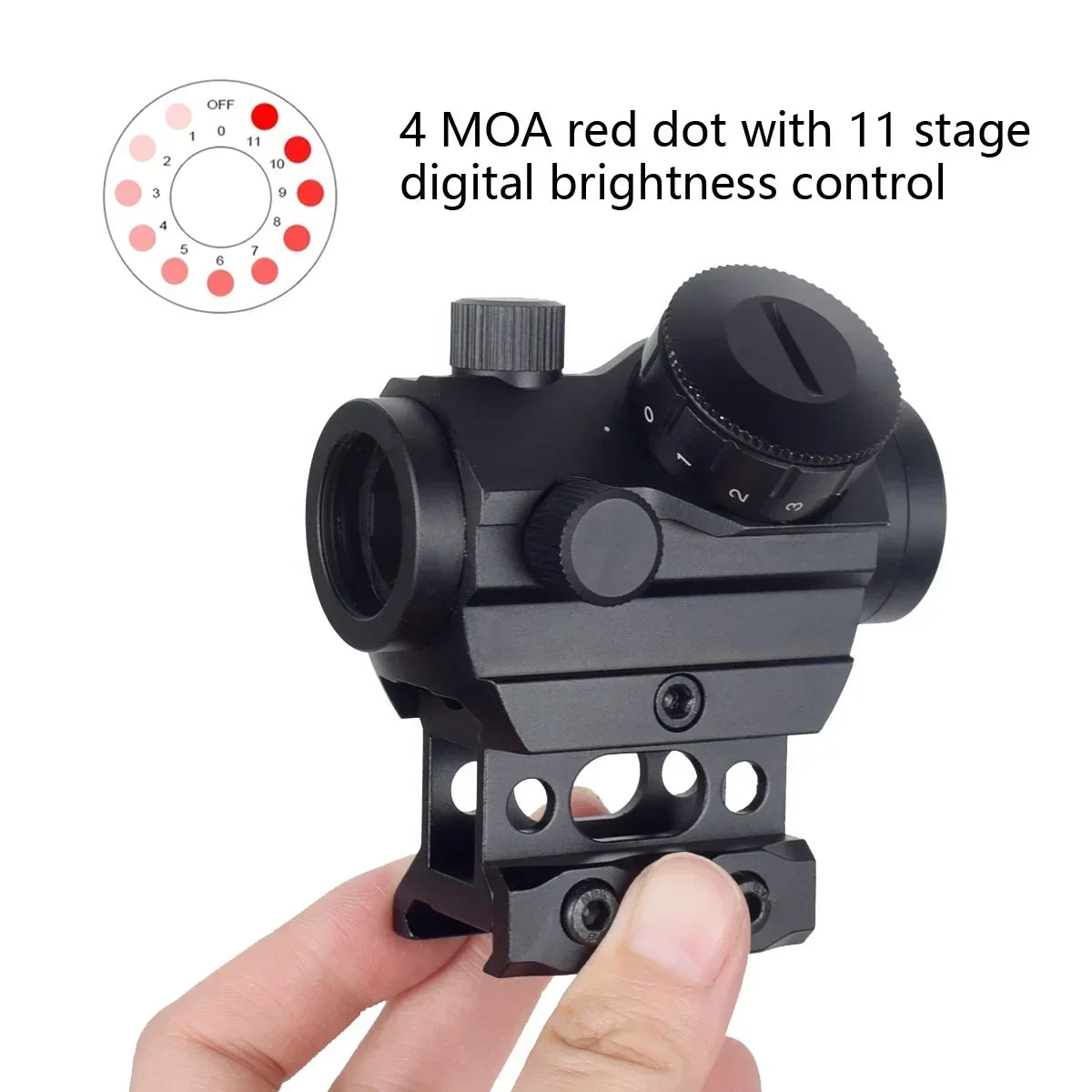 Tactical 1x20 2MOA Red Dot Sight Scope Holographic Reflex With 1 inch Riser Mount 20mm Rail For Airsoft Hunting Gun Accessories