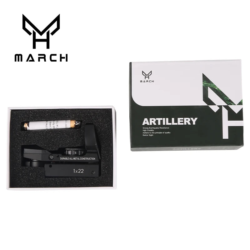 March1X22X33 Reflex Red Dot 11/20mm 4 Reticle Rail Riflescope Hunting Optics Holographic Red Dot Sight Tactical Scope