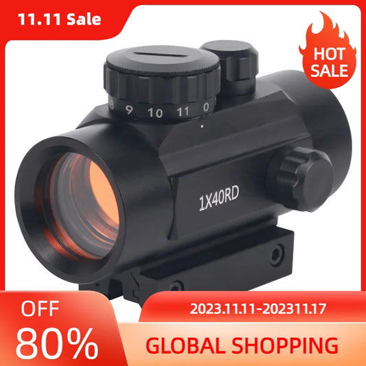 1x40 Red  Dot Sight Rifle Scope 11mm and 20mm Rail Hunting Optics  Red Dot Sight Tactical Scope For Gun