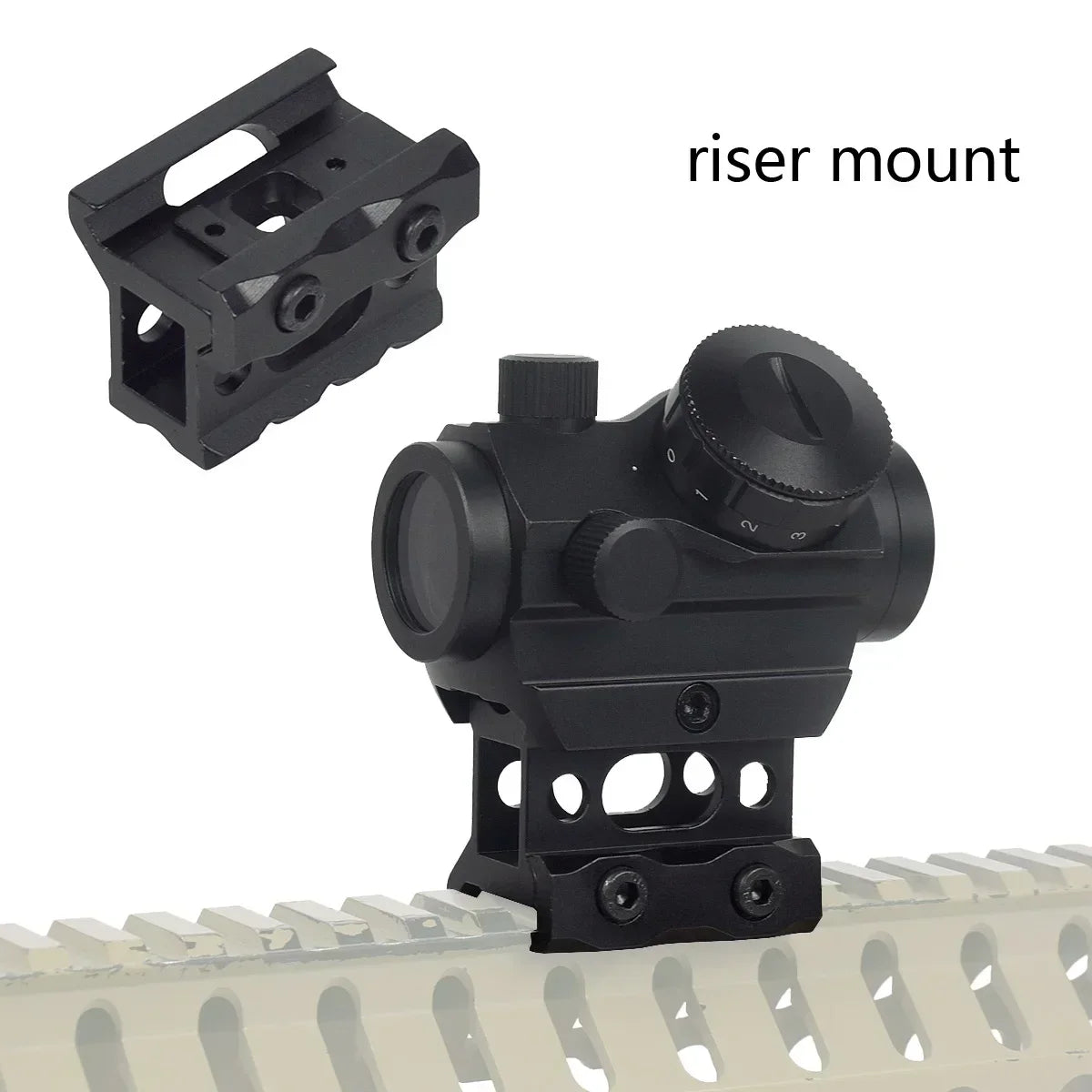 Tactical 1x20 2MOA Red Dot Sight Scope Holographic Reflex With 1 inch Riser Mount 20mm Rail For Airsoft Hunting Gun Accessories