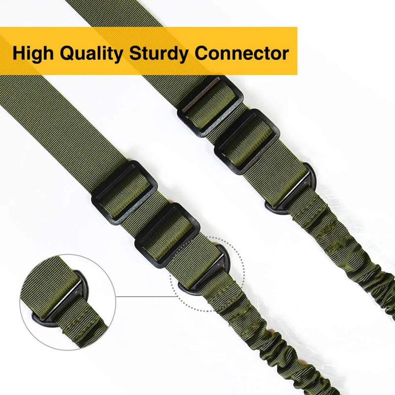 Two Points Rifle Sling with Length Adjuster Traditional Sling with QD Metal Hook for Outdoor Tactical Sling Shoulder Straps