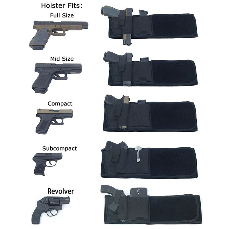 Tactical Belt Holster Military Pistol Holsters Elastic Wide Belt Outdoor Hunting Portable Hidden Gun Holster Universal Glock