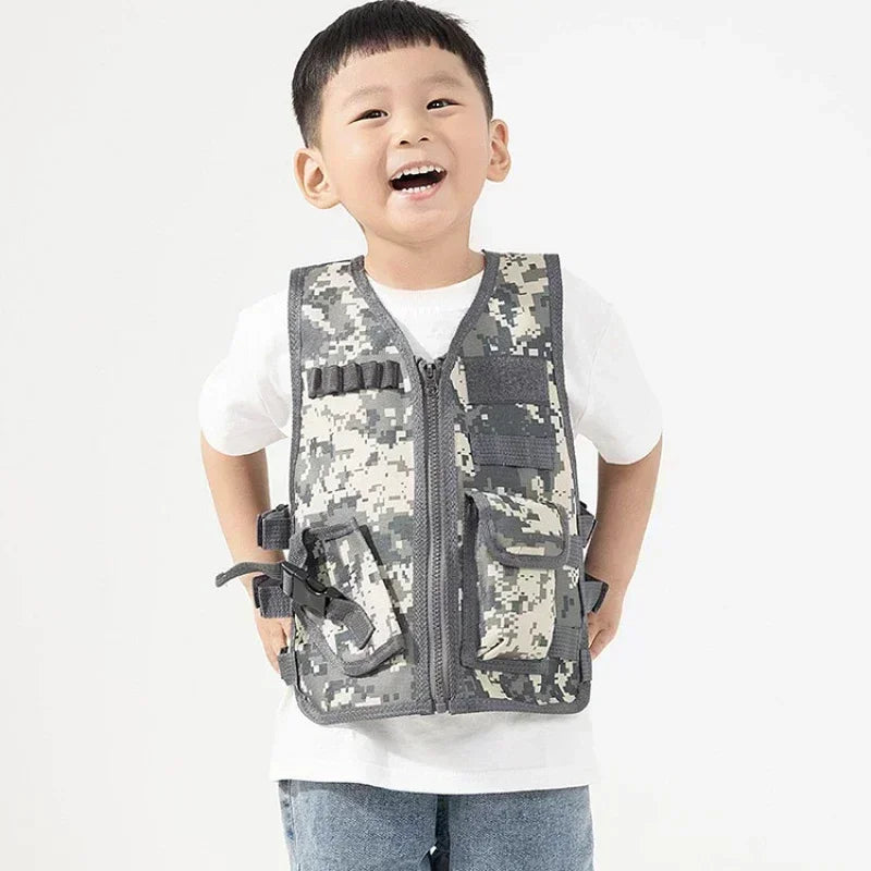 Kids Camouflage Military Uniform for Boy Special Forces Combat Tactical Vest Girls Militar Cosplay Training Soldier Clothes