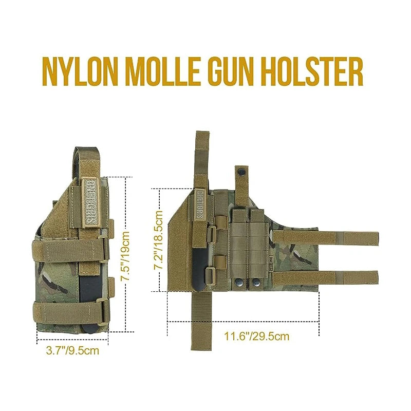 ONETIGRIS Tactical Gun Holster Molle Modular Belt Pistol Holster Nylon For Right Handed Shooters Glock 17 19 22 23 31 32 34 35