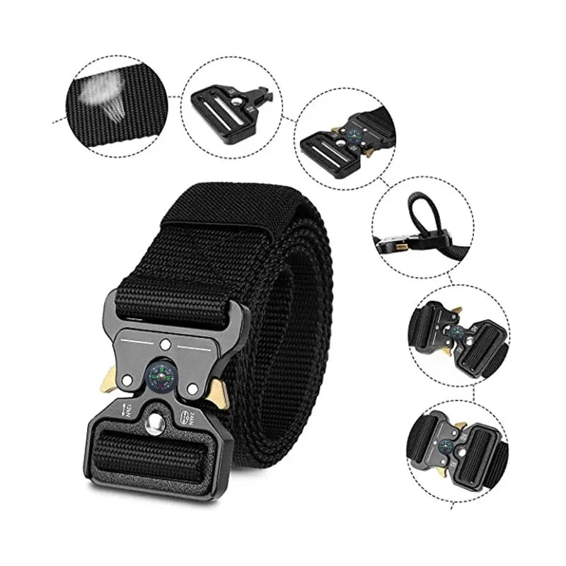 Genuine Tactical Belt Quick Release Outdoor Military Belt Soft Real Nylon Sports Accessories Men And Women Black Belt Plus Size