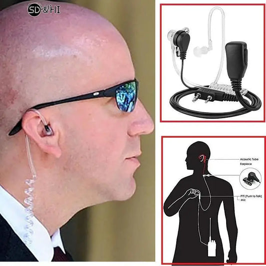 Intercom Tube Security Bodyguard Acoustic Earphones Acoustic Tube In-Ear Earpiece Radio Police Security In Ear Air Headphone