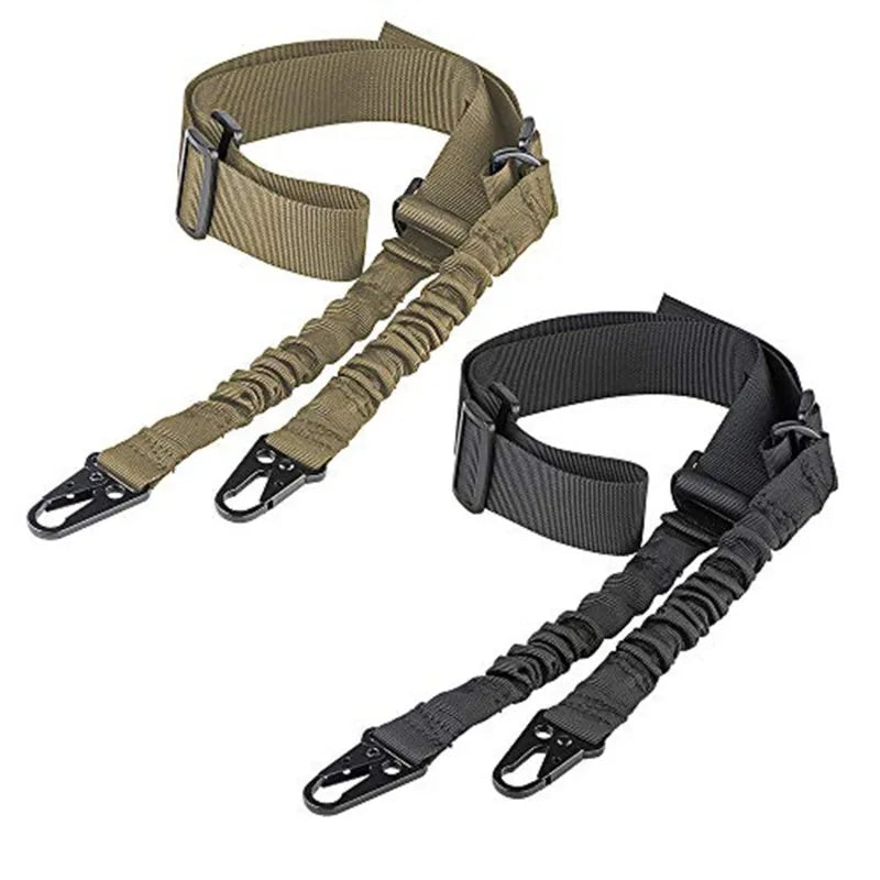 Two Points Rifle Sling with Length Adjuster Traditional Sling with QD Metal Hook for Outdoor Tactical Sling Shoulder Straps