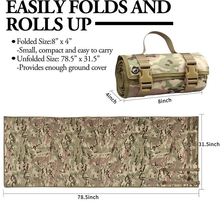 Tactical Lightweight Roll-Up Shooting Mat Non-padded Molle Shooting Gun Cleaning Accessories Hunting Rifle Cleaning Mat for Shot