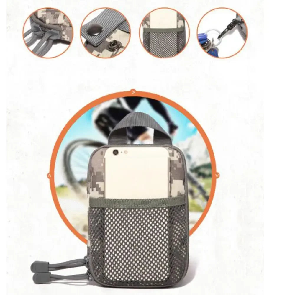 600D Nylon Tactical Bag Outdoor Molle Military Waist Fanny Pack Phone Pouch Belt Waist Bag EDC Gear Hunting Bag Gadget Purses