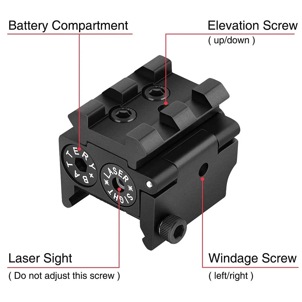 Tactical Mini Red Dot Laser Sight With Picatinny Weaver Rail Mount For Pistol Handgun Gun Rifle Laser Pointer Hunting Accessory