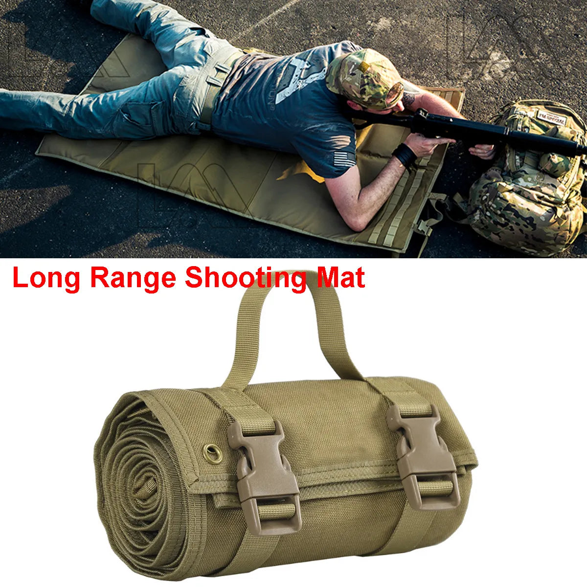 Tactical Lightweight Roll-Up Shooting Mat Non-padded Molle Shooting Gun Cleaning Accessories Hunting Rifle Cleaning Mat for Shot