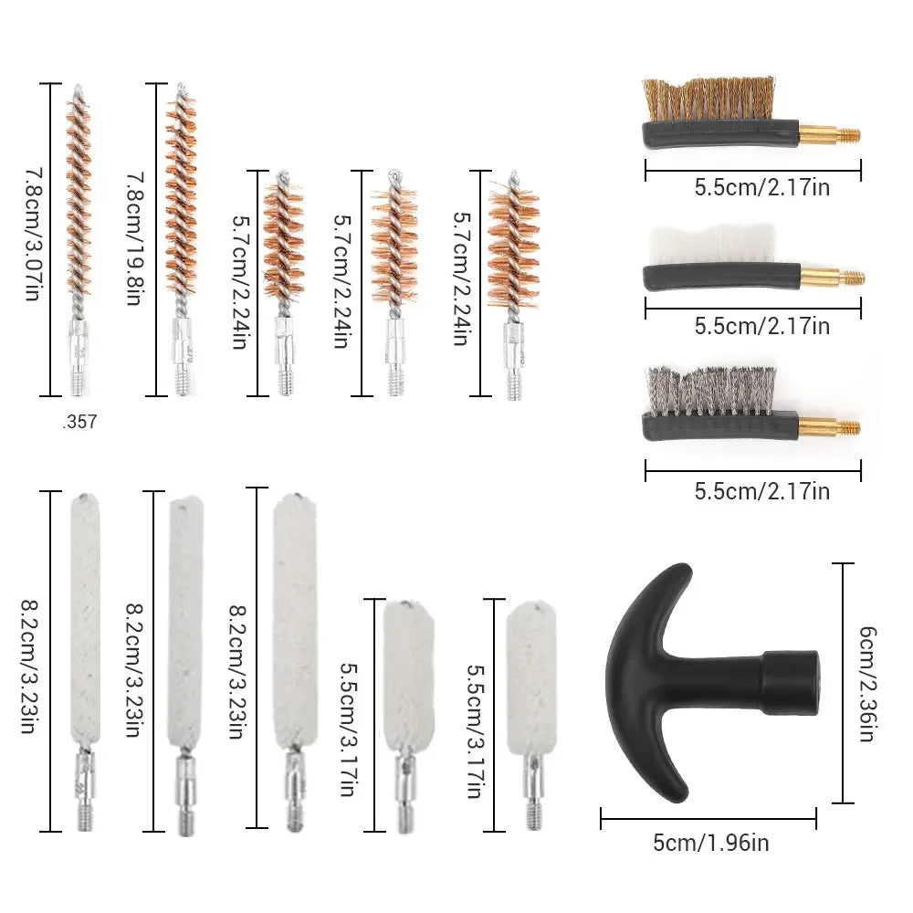 18/19/28Pcs Pistol Cleaning Kit 9mm Gun Cleaning Kits Weapon Cleaning Universal Handgun Pistol Brush Tool Hunting Accessories